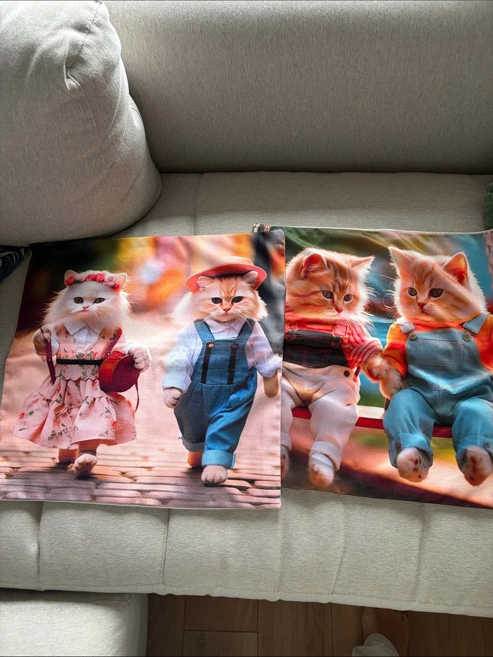 Cute Kittens Printed Pillow Covers - Colorful Cat Design